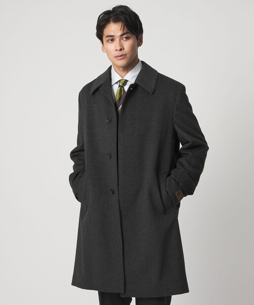 A DAY IN THE LIFE UNITED ARROWS(アデイインザライフユナイテッドアローズ)の「ビーバー ハウンドトゥース バルカラーコート<A DAY IN THE LIFE>(ステンカラーコート・メンズ・その他1・XL/L/M)」の2枚目の写真