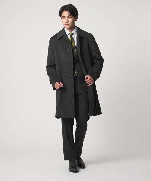 A DAY IN THE LIFE UNITED ARROWS(アデイインザライフユナイテッドアローズ)の「ビーバー ハウンドトゥース バルカラーコート<A DAY IN THE LIFE>(ステンカラーコート・メンズ・その他1・XL/L/M)」の4枚目の写真