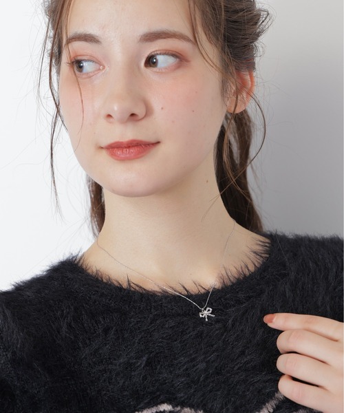 Cubic プチリボンネックレス ギフト/プレゼント（ネックレス）｜JILL