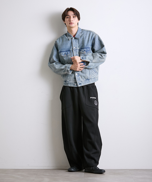 PARIS SAINT-GERMAIN（パリサンジェルマン）の「【Paris Saint-Germain / パリ・サン＝ジェルマン】 JP Knit-Like Script Pants（スウェットパンツ・メンズ・ベージュ/ブラック・MEDIUM/LARGE）」の8枚目の写真