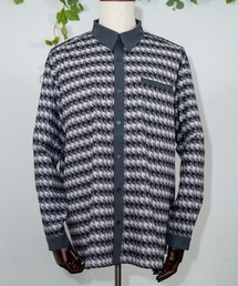 katayuboku（カタユボーク）の「オーバーサイズ 猫柄 長袖シャツ 【猫 千鳥】（シャツ/ブラウス）」