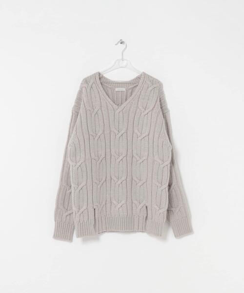 LAATO（ラート）の「big cable knit（ニット/セーター・レディース・ブラック/ブラウン/ライトグレー・FREE）」の11枚目の写真