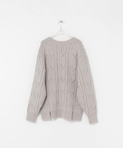 LAATO（ラート）の「big cable knit（ニット/セーター・レディース・ブラック/ブラウン/ライトグレー・FREE）」の14枚目の写真