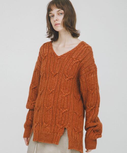 LAATO（ラート）の「big cable knit（ニット/セーター・レディース・ブラック/ブラウン/ライトグレー・FREE）」の18枚目の写真