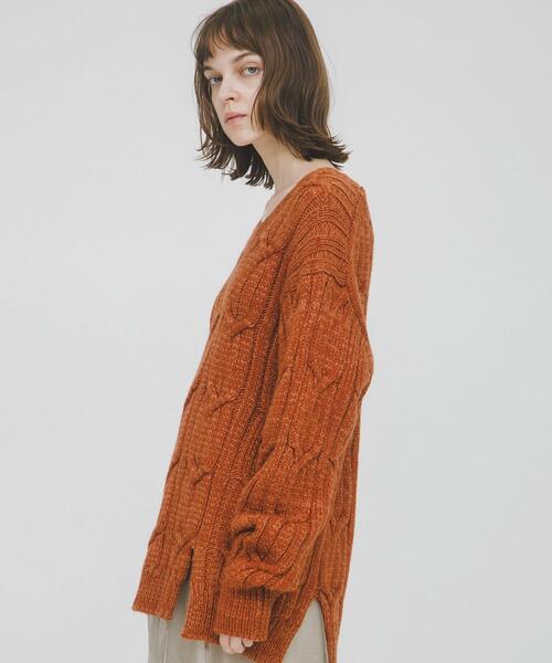 LAATO（ラート）の「big cable knit（ニット/セーター・レディース・ブラック/ブラウン/ライトグレー・FREE）」の19枚目の写真