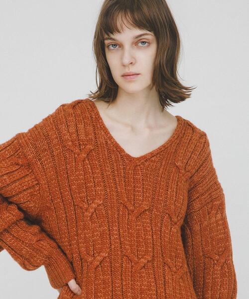 LAATO（ラート）の「big cable knit（ニット/セーター・レディース・ブラック/ブラウン/ライトグレー・FREE）」の20枚目の写真