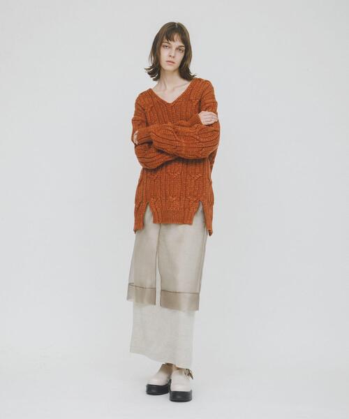 LAATO（ラート）の「big cable knit（ニット/セーター・レディース・ブラック/ブラウン/ライトグレー・FREE）」の21枚目の写真