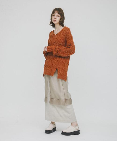 LAATO（ラート）の「big cable knit（ニット/セーター・レディース・ブラック/ブラウン/ライトグレー・FREE）」の22枚目の写真