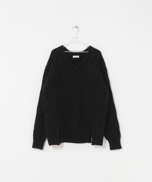 LAATO（ラート）の「big cable knit（ニット/セーター・レディース・ブラック/ブラウン/ライトグレー・FREE）」の8枚目の写真