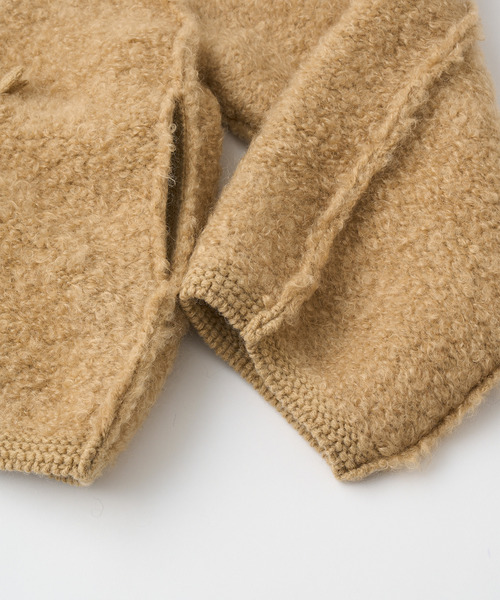 UNFIL(アンフィル)の「UNFIL アンフィル / mohair & shetland wool jumbo loop knit jacket モヘアシェットランドウールジャンボループニットジャケット / WVFL-UW130(その他アウター・レディース・ブラック/キャメル・1)」の6枚目の写真