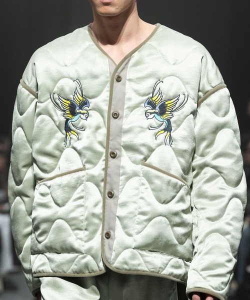 MSML(エムエスエムエル)の「EMBROIDERY QUILTED JACKET(ミリタリージャケット・メンズ・ブラック/ライトグリーン・S/M/L/XL)」の19枚目の写真