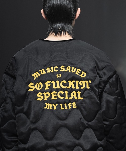 MSML(エムエスエムエル)の「EMBROIDERY QUILTED JACKET(ミリタリージャケット・メンズ・ブラック/ライトグリーン・S/M/L/XL)」の11枚目の写真