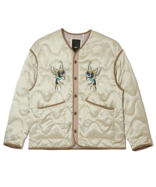 MSML(エムエスエムエル)の「EMBROIDERY QUILTED JACKET(ミリタリージャケット・メンズ・ブラック/ライトグリーン・S/M/L/XL)」の13枚目の写真