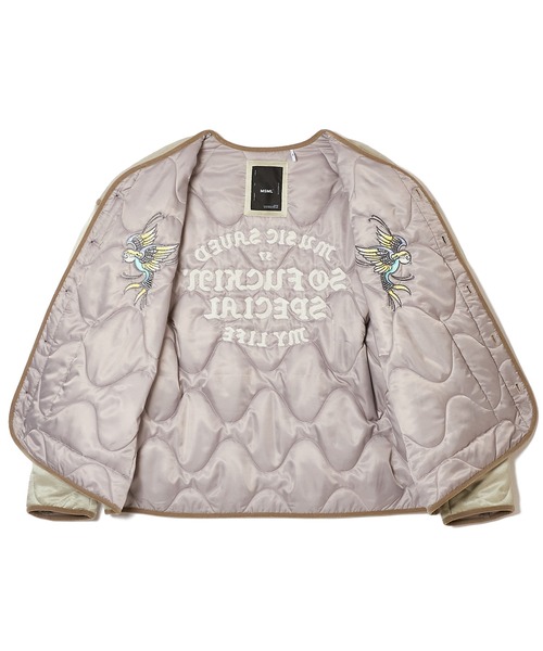 MSML(エムエスエムエル)の「EMBROIDERY QUILTED JACKET(ミリタリージャケット・メンズ・ブラック/ライトグリーン・S/M/L/XL)」の15枚目の写真