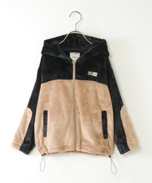 ikka（イッカ）の「ファーフリース胸切り替えジップパーカー（110~160cm）（ブルゾン）」