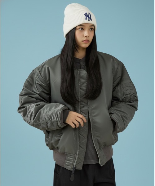 Valley Apparel(バレーアパレル)の「Valley Apparel / MA-1 フライトナイロンジャケット / VA1001(MA-1・メンズ・ブラック/グレー・X-LARGE)」の17枚目の写真