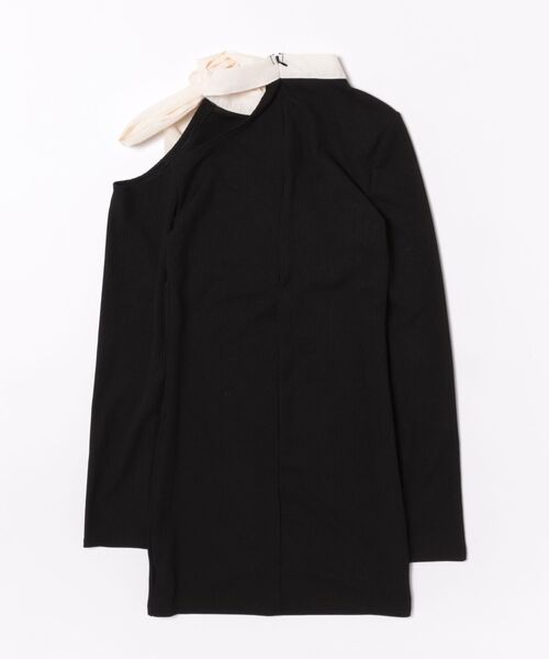 おしゃれスタ（オシャレスタ）の「リボンショルダーワンピース（ワンピース・レディース・ブラック・S/M/L/XL）」の9枚目の写真