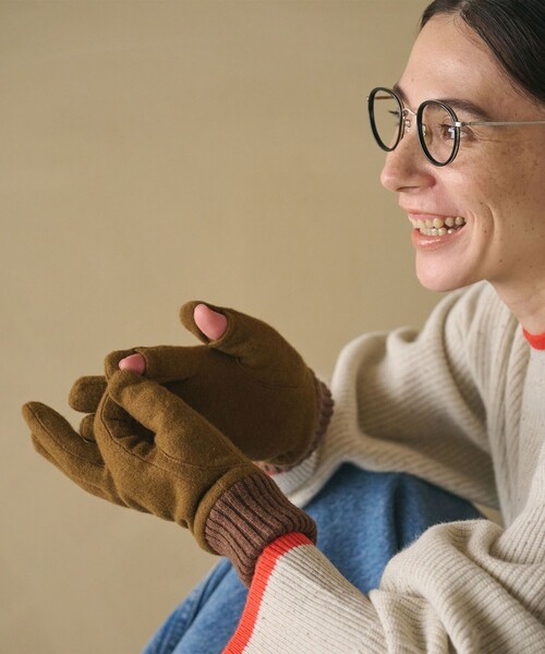 BEAUTY&YOUTH UNITED ARROWS（ビューティーアンドユースユナイテッドアローズ）の「カラー ジャージー リブ グローブ（手袋・レディース・ブラック/グレー系/ベージュ/レッド・FREE）」の6枚目の写真