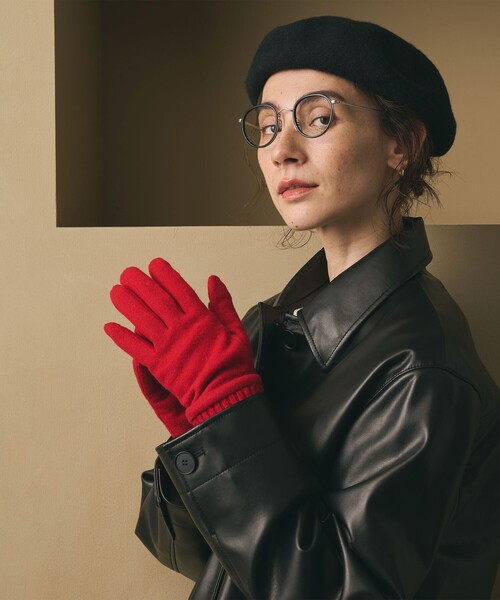 BEAUTY&YOUTH UNITED ARROWS（ビューティーアンドユースユナイテッドアローズ）の「カラー ジャージー リブ グローブ（手袋・レディース・ブラック/グレー系/ベージュ/レッド・FREE）」の8枚目の写真