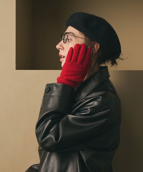 BEAUTY&YOUTH UNITED ARROWS（ビューティーアンドユースユナイテッドアローズ）の「カラー ジャージー リブ グローブ（手袋・レディース・ブラック/グレー系/ベージュ/レッド・FREE）」の9枚目の写真