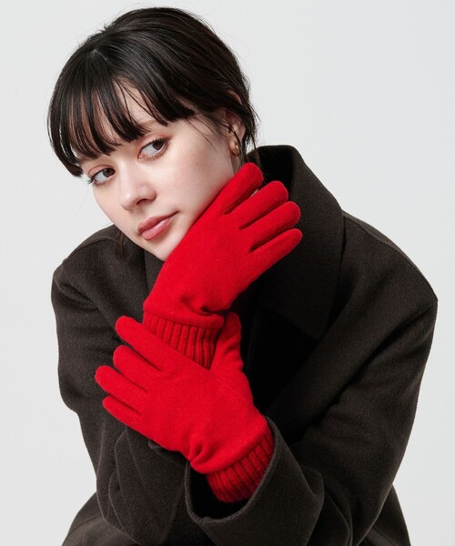 BEAUTY&YOUTH UNITED ARROWS（ビューティーアンドユースユナイテッドアローズ）の「カラー ジャージー リブ グローブ（手袋・レディース・ブラック/グレー系/ベージュ/レッド・FREE）」の11枚目の写真