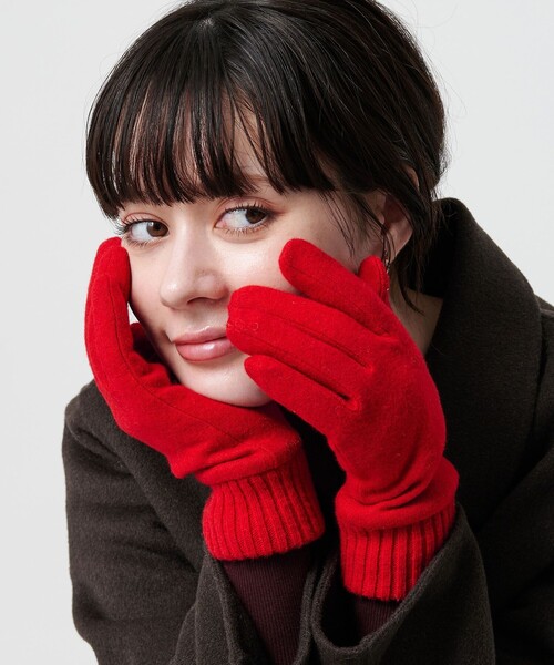 BEAUTY&YOUTH UNITED ARROWS（ビューティーアンドユースユナイテッドアローズ）の「カラー ジャージー リブ グローブ（手袋・レディース・ブラック/グレー系/ベージュ/レッド・FREE）」の12枚目の写真