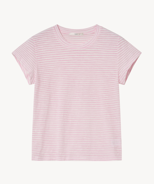 LADY VOLUME(レディーボリューム)の「ソフトストライプTシャツ(ピンク)(Tシャツ/カットソー・レディース・その他・SMALL/MEDIUM)」の2枚目の写真