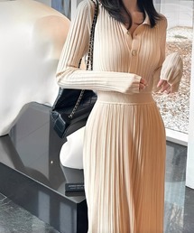 THEODORIC.dy（セオドリックディ）の「ウエストシェイプリブニットワンピース(美シルエット/スタイルアップ設計)（ワンピース）」