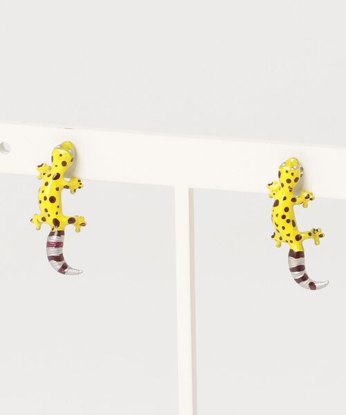 gargle(ガーグル)の「gargle ガーグル:サイエンスシリーズ レオパ ヒョウモントカゲモドキ ピアス(ピアス(両耳用)・レディース・イエロー・FREE)」の2枚目の写真