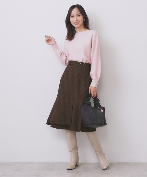 index（インデックス）の「カルゼツイードアシメフレアスカート【洗濯機OK/防シワ/イージーアイロン/抗ピル】（スカート・レディース・ダークグレー/ネイビー/ブラウン系その他2・36/38/40/42）」の13枚目の写真