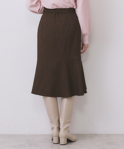 index（インデックス）の「カルゼツイードアシメフレアスカート【洗濯機OK/防シワ/イージーアイロン/抗ピル】（スカート・レディース・ダークグレー/ネイビー/ブラウン系その他2・36/38/40/42）」の18枚目の写真