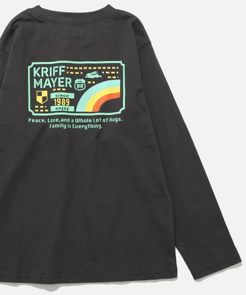 KRIFF MAYER Kid's Collection（クリフメイヤーキッズコレクション）の「【綿100％】楽LUCKロンT(虹)（Tシャツ/カットソー・キッズ・ブルー/オフホワイト/オレンジ/チャコール・120/170/160/150/140/130）」の3枚目の写真