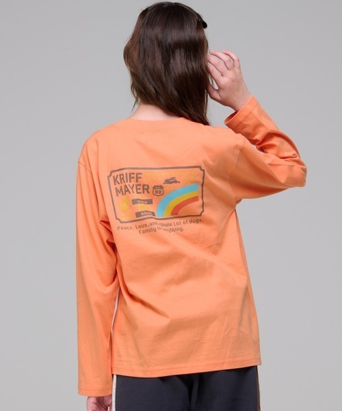 KRIFF MAYER Kid's Collection（クリフメイヤーキッズコレクション）の「【綿100％】楽LUCKロンT(虹)（Tシャツ/カットソー・キッズ・ブルー/オフホワイト/オレンジ/チャコール・120/170/160/150/140/130）」の6枚目の写真