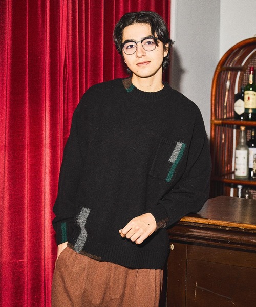 niko and...(ニコアンド)の「ポイントカラーニットプルオーバー(ニット/セーター・メンズ・ブラック/アイボリー/ブラウン・LARGE/MEDIUM)」の7枚目の写真