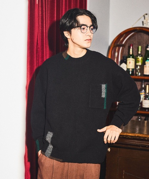 niko and...(ニコアンド)の「ポイントカラーニットプルオーバー(ニット/セーター・メンズ・ブラック/アイボリー/ブラウン・LARGE/MEDIUM)」の8枚目の写真