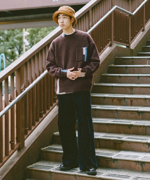 niko and...(ニコアンド)の「ポイントカラーニットプルオーバー(ニット/セーター・メンズ・ブラック/アイボリー/ブラウン・LARGE/MEDIUM)」の9枚目の写真