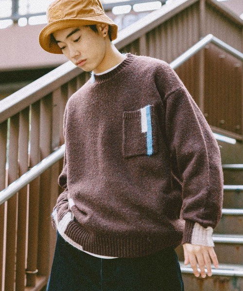 niko and...(ニコアンド)の「ポイントカラーニットプルオーバー(ニット/セーター・メンズ・ブラック/アイボリー/ブラウン・LARGE/MEDIUM)」の12枚目の写真