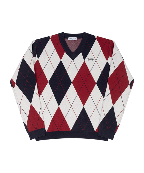 Argyle V-neck soft-knit — вязаный топ с V-образным вырезом