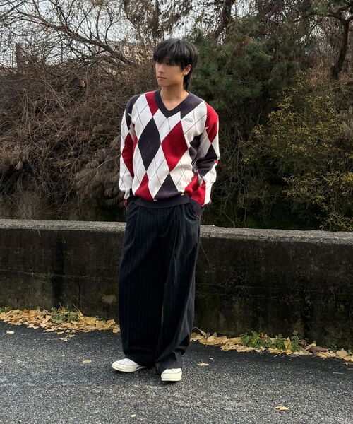 SELITIO(セレティオ)の「アーガイルVネックソフトニットレッド(ニット/セーター・メンズ・レッド・MEDIUM/LARGE/X-LARGE)」の8枚目の写真