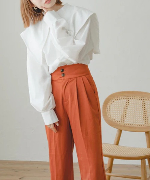 merrylatte(メリーラテ)の「ハイウエストストレートパンツ【IROHANI】(その他パンツ・レディース・ピンク/オレンジ・M)」の18枚目の写真