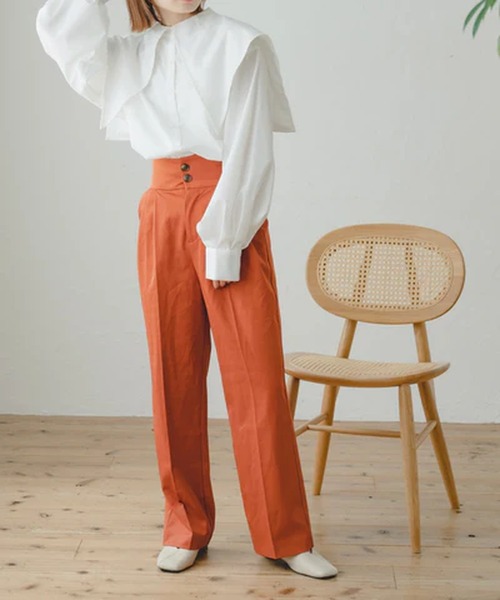 merrylatte(メリーラテ)の「ハイウエストストレートパンツ【IROHANI】(その他パンツ・レディース・ピンク/オレンジ・M)」の14枚目の写真
