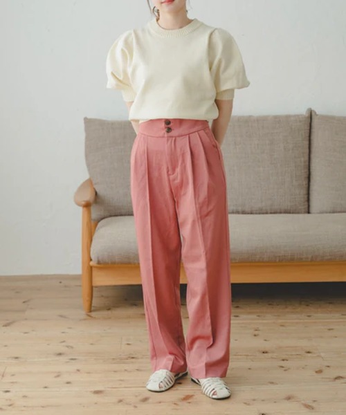 merrylatte(メリーラテ)の「ハイウエストストレートパンツ【IROHANI】(その他パンツ・レディース・ピンク/オレンジ・M)」の11枚目の写真