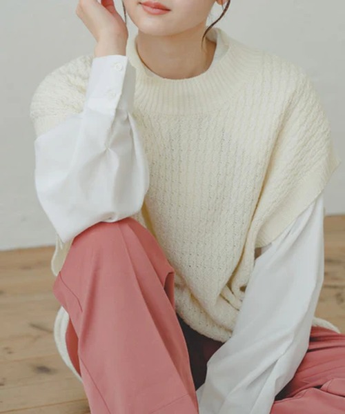 merrylatte(メリーラテ)の「ハイウエストストレートパンツ【IROHANI】(その他パンツ・レディース・ピンク/オレンジ・M)」の8枚目の写真