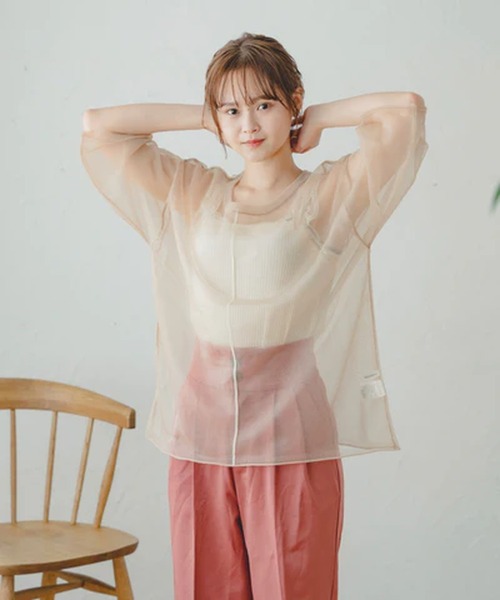 merrylatte(メリーラテ)の「ハイウエストストレートパンツ【IROHANI】(その他パンツ・レディース・ピンク/オレンジ・M)」の7枚目の写真