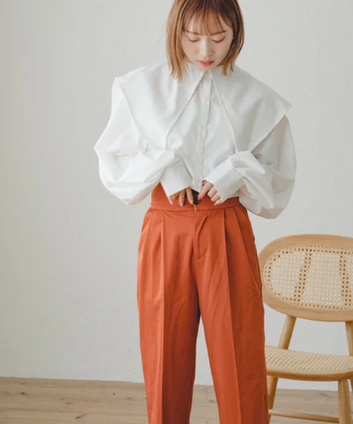 merrylatte(メリーラテ)の「ハイウエストストレートパンツ【IROHANI】(その他パンツ・レディース・ピンク/オレンジ・M)」の6枚目の写真
