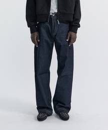 SEAMLESS CURVED DENIM PANTS - INDIGO