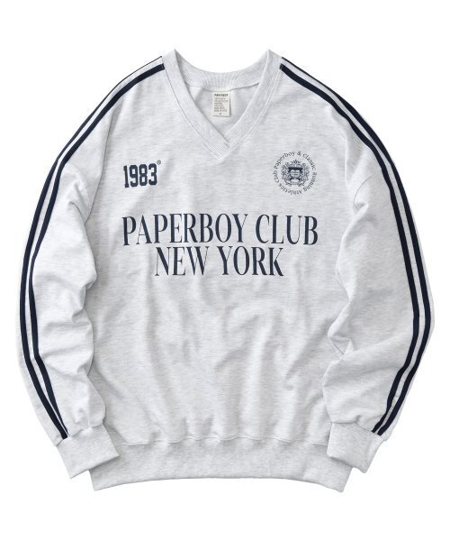 PAPERBOY(ペーパーボーイ)の「Vネックトラックスウェットシャツ-ホワイトメランジ(スウェット・レディース・その他・LARGE/MEDIUM)」の1枚目の写真