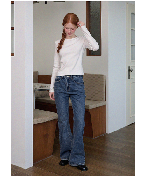 MICANE(ミケーネ)の「ベンジ セミブーツカットデニムパンツ(デニムパンツ・レディース・ブルー/ブラック・MEDIUM/LARGE/X-LARGE/XX-LARGE/X-SMALL/SMALL)」の4枚目の写真