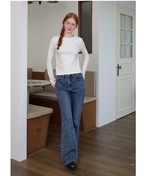 MICANE(ミケーネ)の「ベンジ セミブーツカットデニムパンツ(デニムパンツ・レディース・ブルー/ブラック・MEDIUM/LARGE/X-LARGE/XX-LARGE/X-SMALL/SMALL)」の5枚目の写真