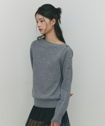 SSEMI（セミ）の「CASHMERE BUTTON KNIT(GR)（ニット/セーター）」